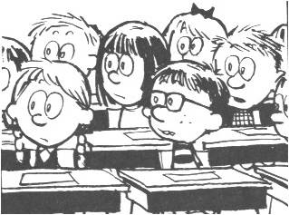 cartoon kids in class